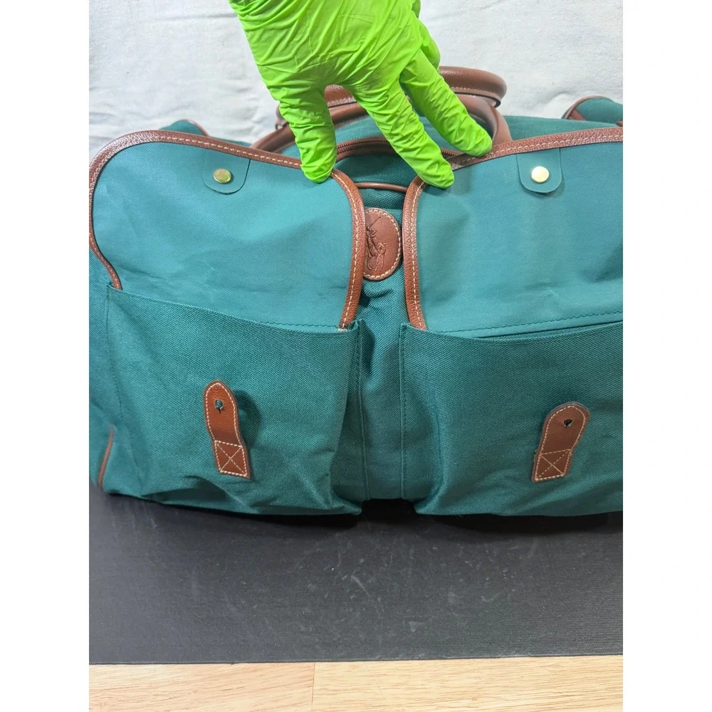 Ralph Lauren Duffle Bag Bundle Green Vintage Canvas Fragrance Travel Messenger
